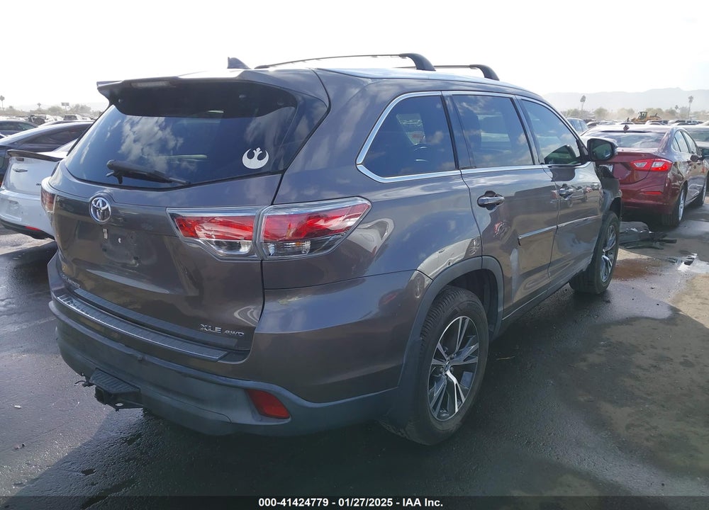 2016 TOYOTA HIGHLANDER XLE V6 VIN: 5TDJKRFH4GS507023