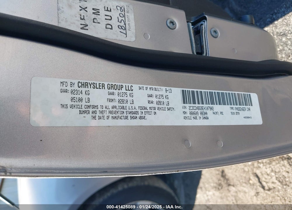 2014 DODGE CHARGER VIN: 2C3CDXBG9EH107902