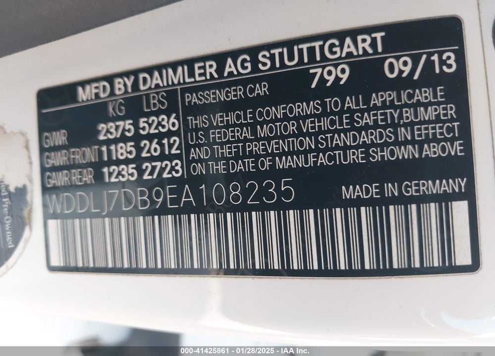 2014 MERCEDES-BENZ CLS 550 VIN: WDDLJ7DB9EA108235