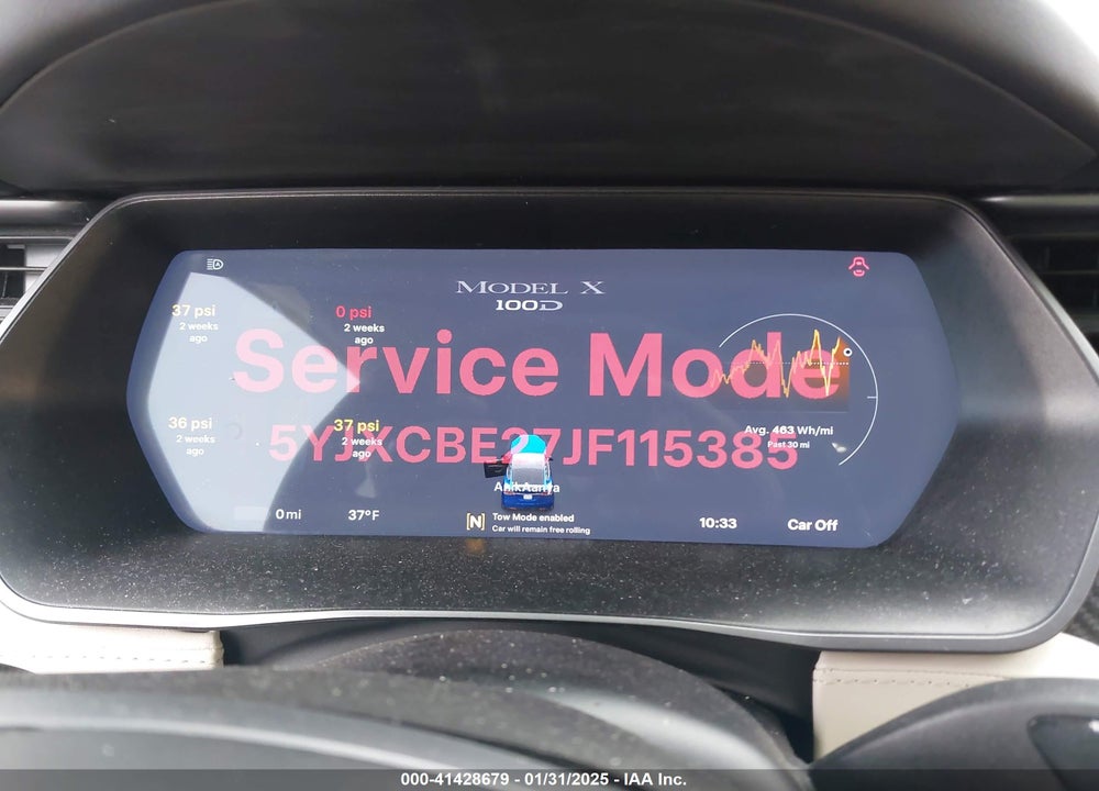 2018 TESLA MODEL X VIN: 5YJXCBE27JF115385