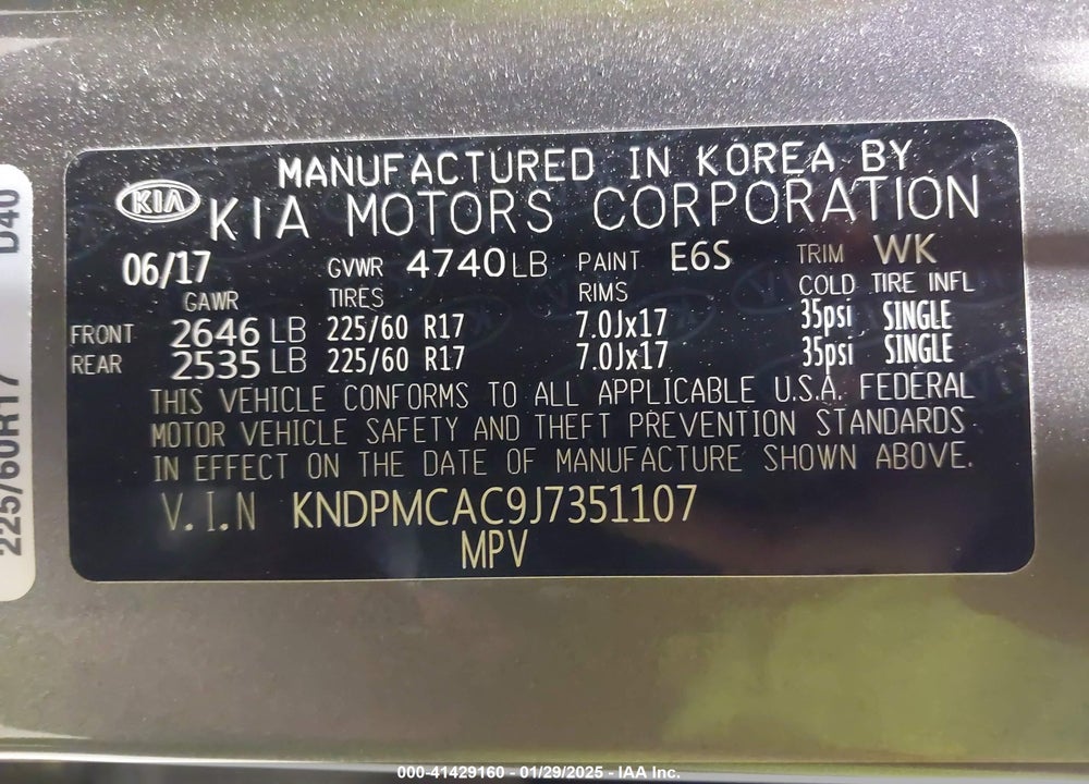 2018 KIA SPORTAGE LX VIN: KNDPMCAC9J7351107