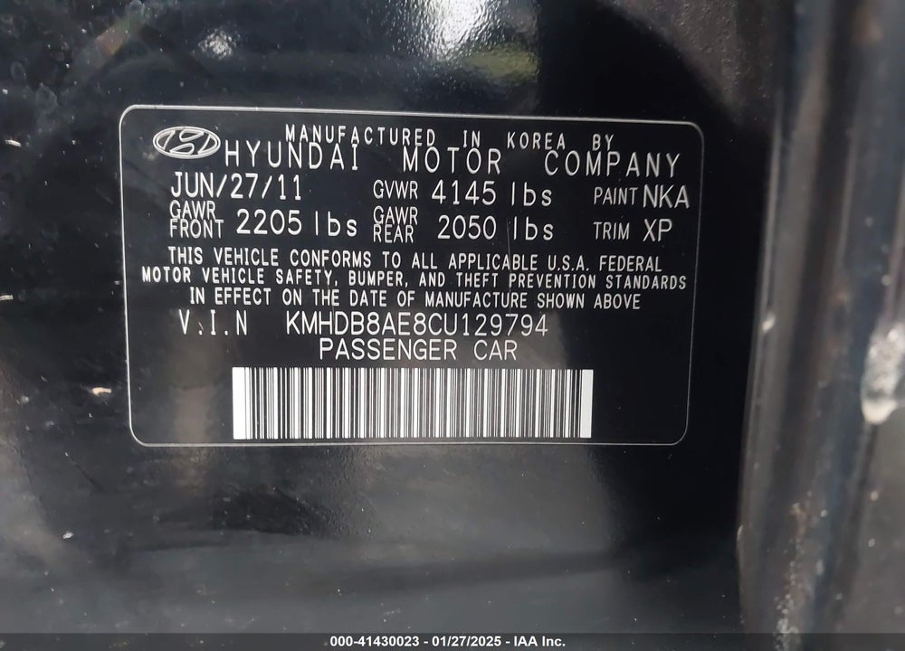 2012 HYUNDAI ELANTRA TOURING VIN: KMHDB8AE8CU129794