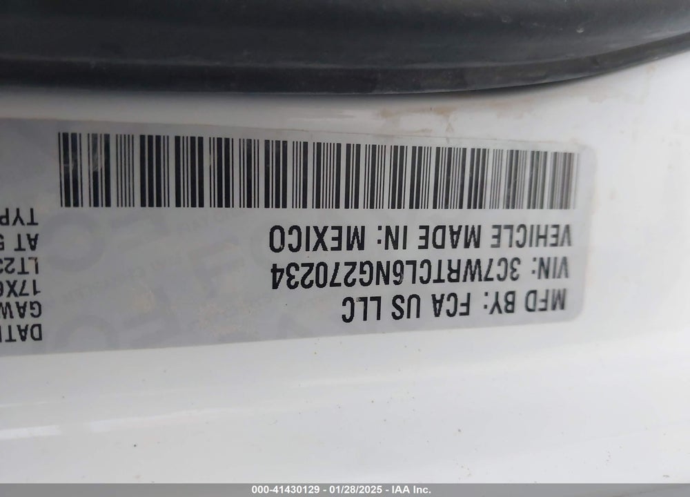 2022 RAM 3500 CHASSIS TRADESMAN/SLT/LAIE/LIMITED VIN: 3C7WRTCL6NG270234