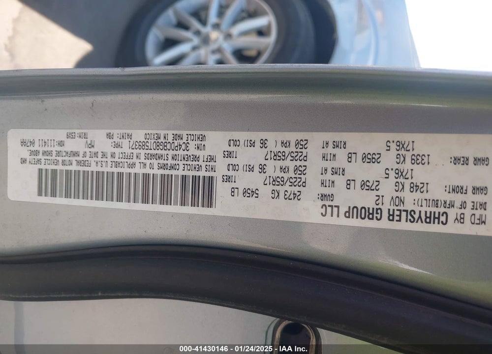 2013 DODGE JOURNEY SXT VIN: 3C4PDCBG8DT589371