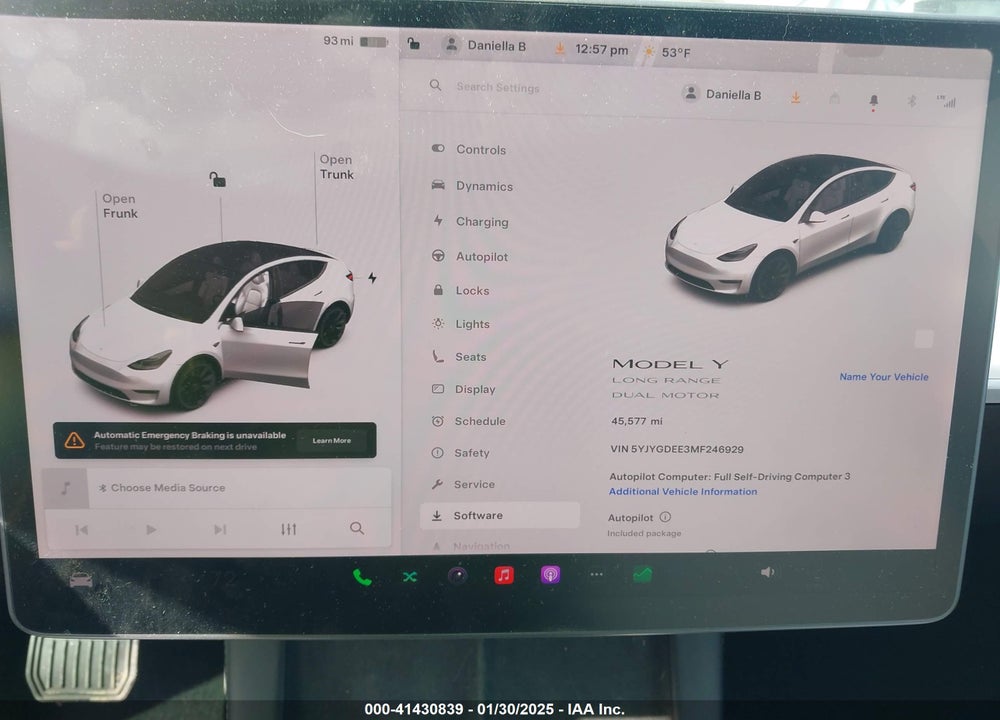 2021 TESLA MODEL Y LONG RANGE DUAL MOTOR ALL-WHEEL DRIVE VIN: 5YJYGDEE3MF246929