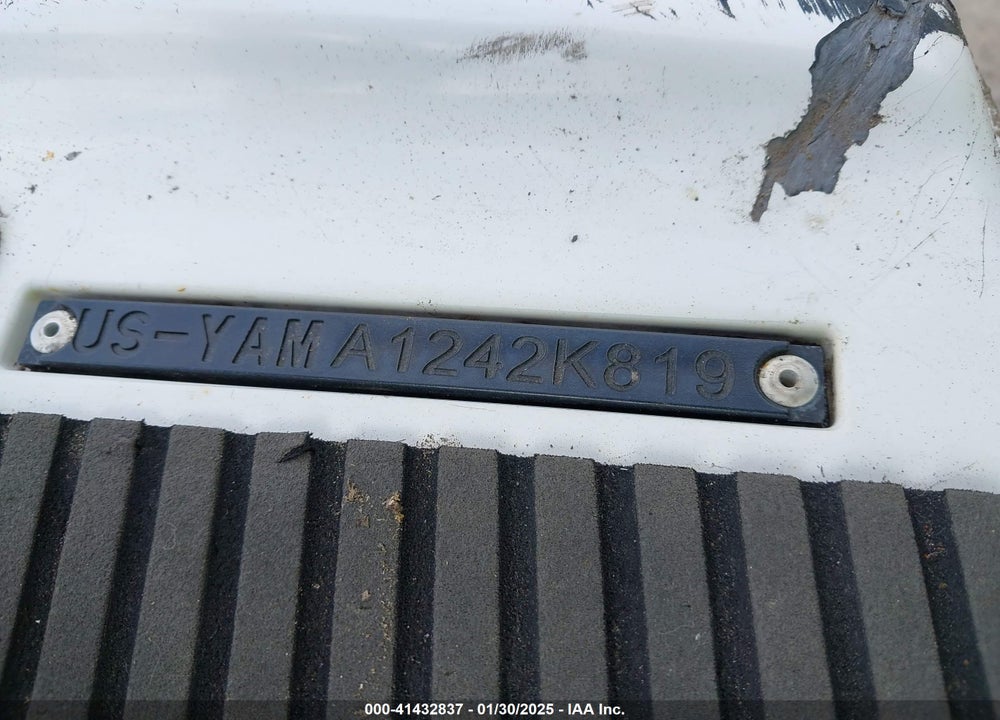 2019 YAMAHA WAVERUNNER VIN: 00000YAMA1242K819