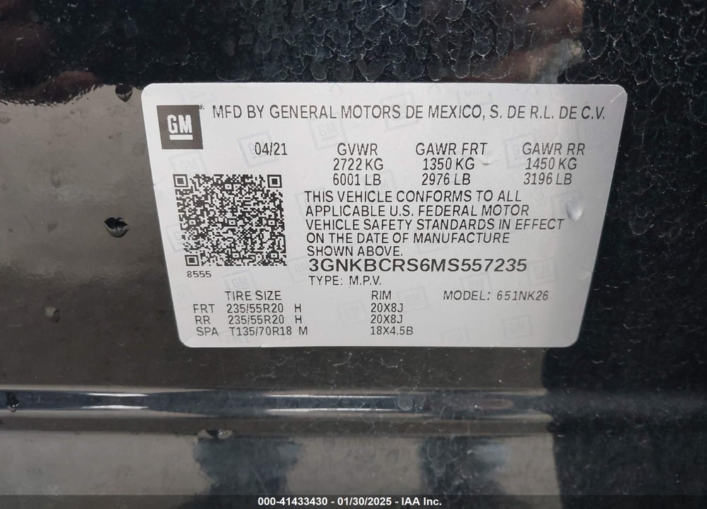 2021 CHEVROLET BLAZER FWD 2LT VIN: 3GNKBCRS6MS557235