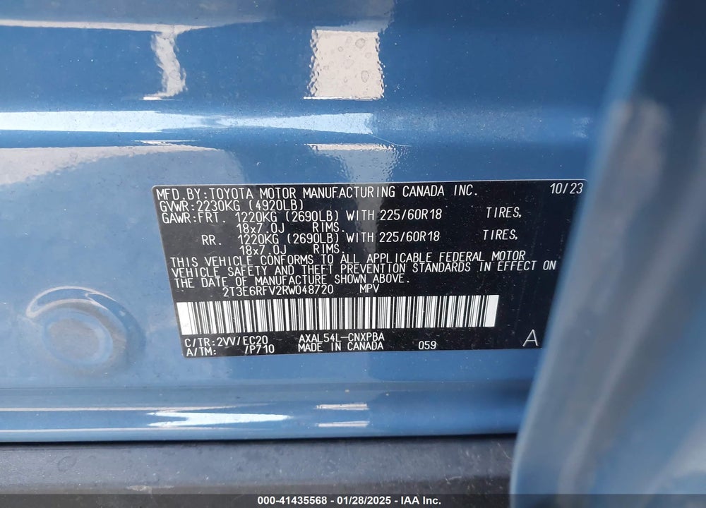 2024 TOYOTA RAV4 HYBRID VIN: 2T3E6RFV2RW048720