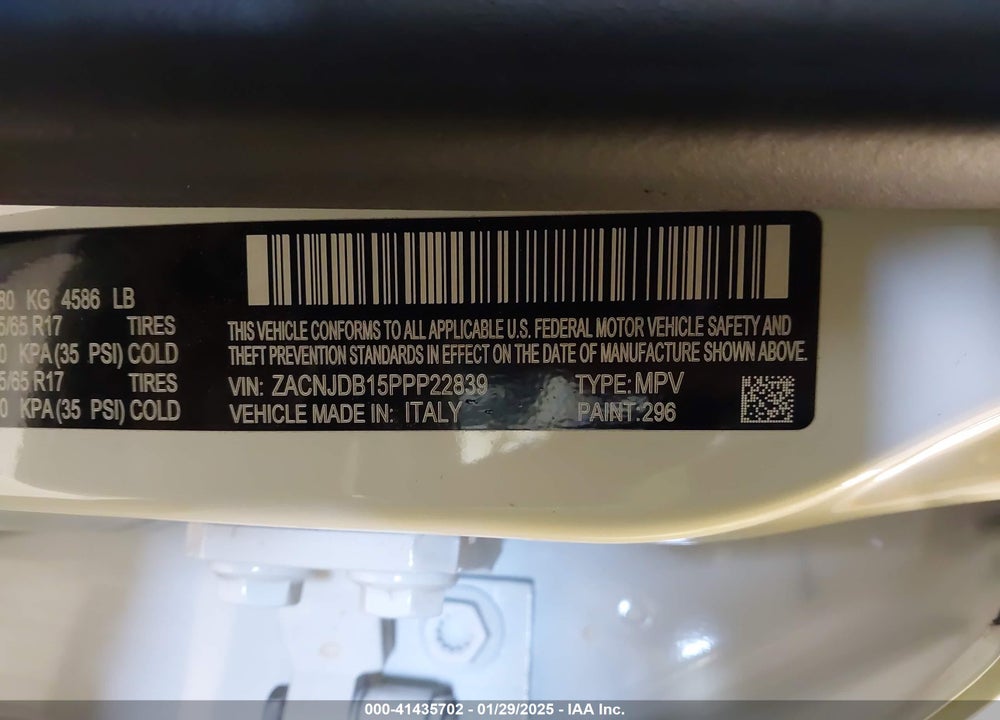 2023 JEEP RENEGADE ALTITUDE 4X4 VIN: ZACNJDB15PPP22839