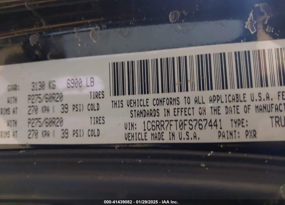 2015 RAM 1500 EXPRESS VIN: 1C6RR7FT0FS767441