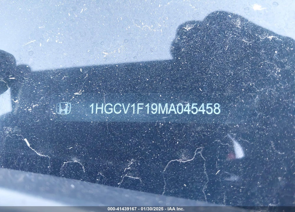 2021 HONDA ACCORD VIN: 1HGCV1F19MA045458