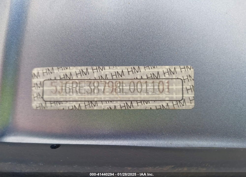 2008 HONDA CR-V EX-L VIN: 5J6RE38798L001101