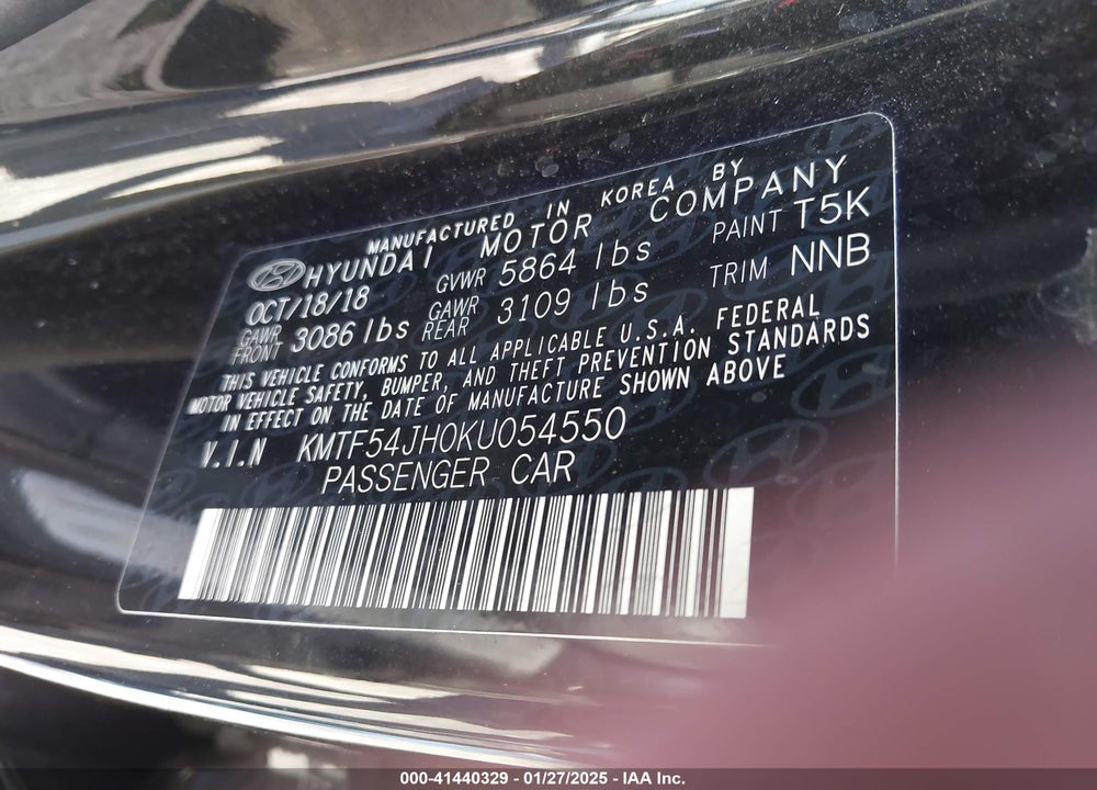 2019 GENESIS G90 ULTIMATE VIN: KMTF54JH0K4054550