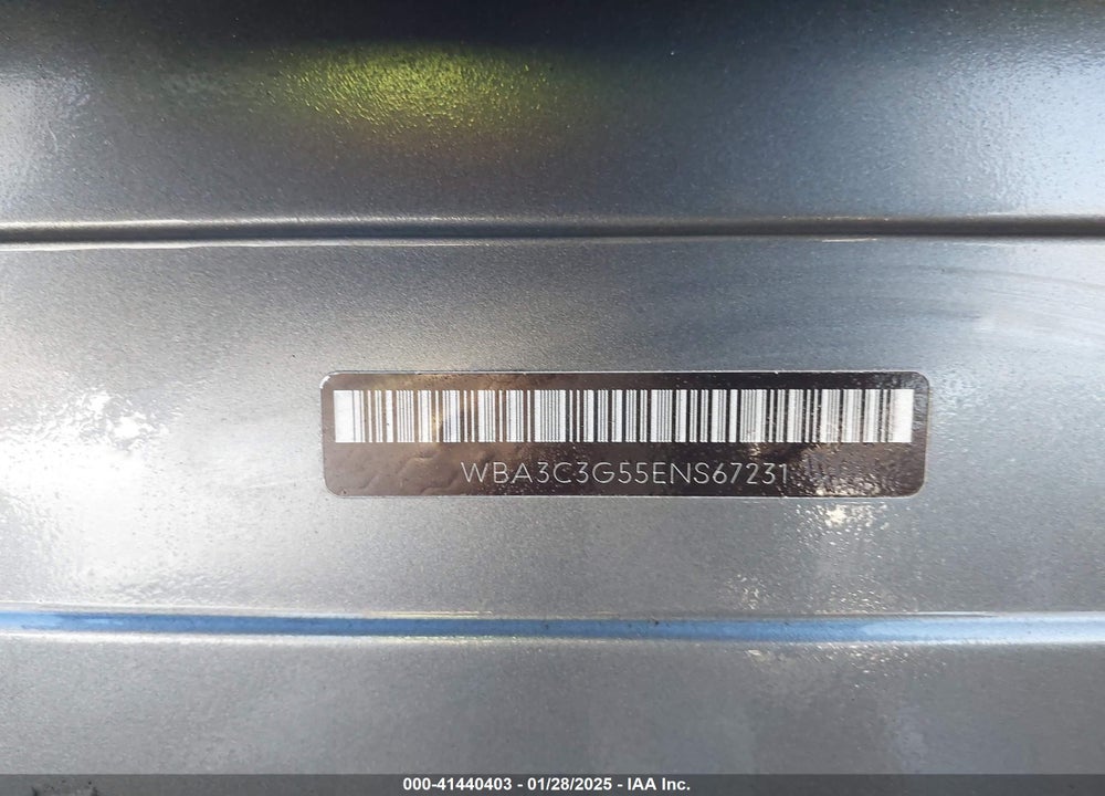 2014 BMW 320I VIN: WBA3C3G55ENS67231