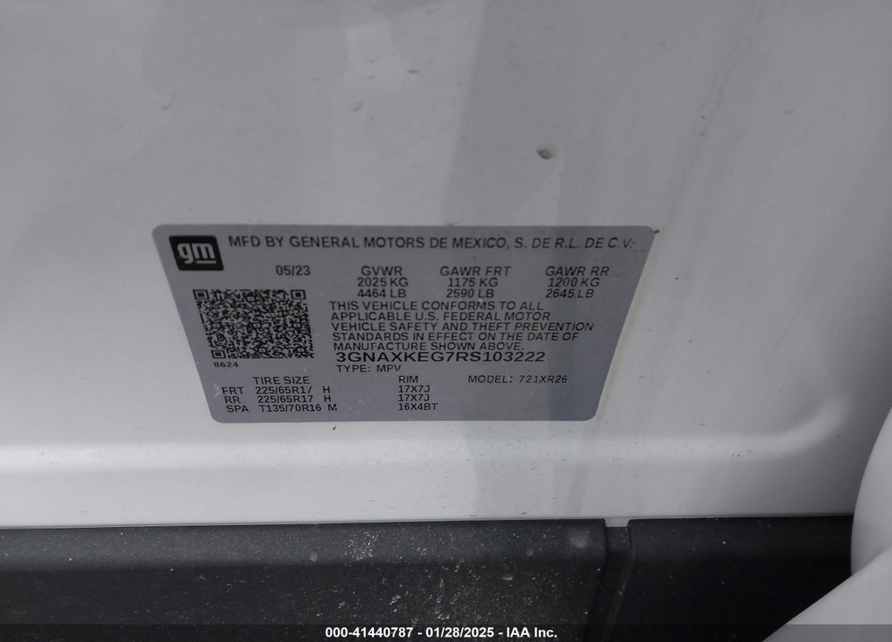 2024 CHEVROLET EQUINOX FWD LT VIN: 3GNAXKEG7RS103222