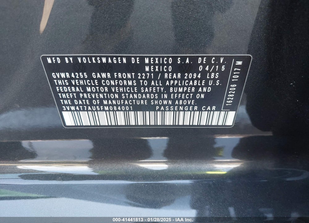 2015 VOLKSWAGEN GOLF GTI 2.0T S 4-DOOR VIN: 3VW4T7AU5FM084001