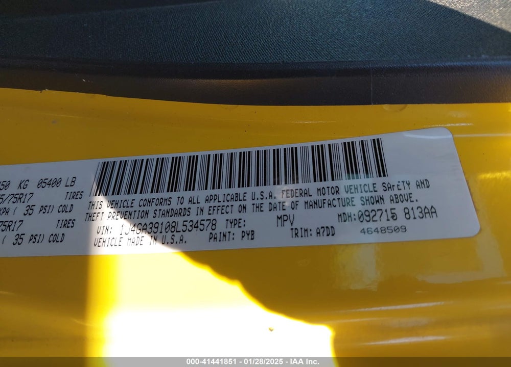 2008 JEEP WRANGLER UNLIMITED X VIN: 1J4GA39108L534578
