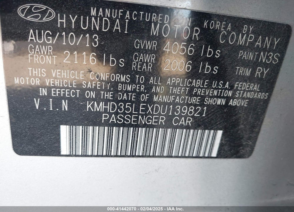 2013 HYUNDAI ELANTRA GT VIN: KMHD35LEXDU139821
