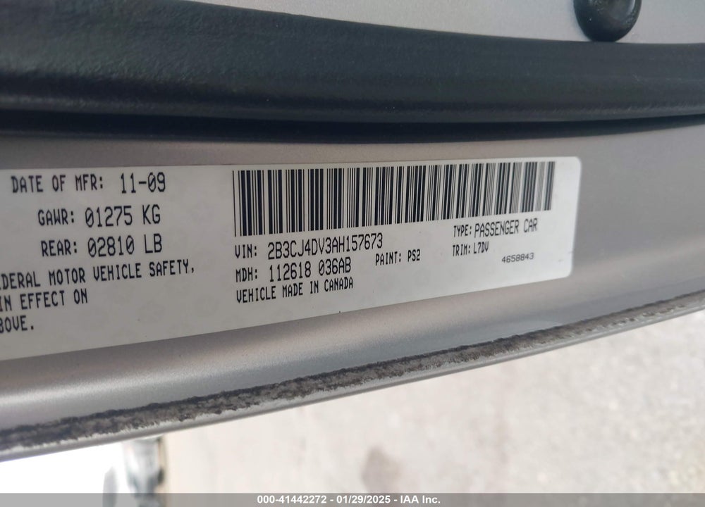 2010 DODGE CHALLENGER SE VIN: 2B3CJ4DV3AH157673