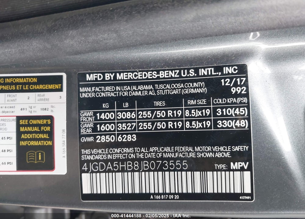 2018 MERCEDES-BENZ GLE 350 4MATIC VIN: 4JGDA5HB8JB073555