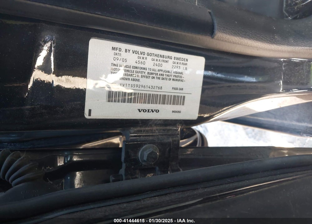 2006 VOLVO S80 VIN: YV1TS592961432768