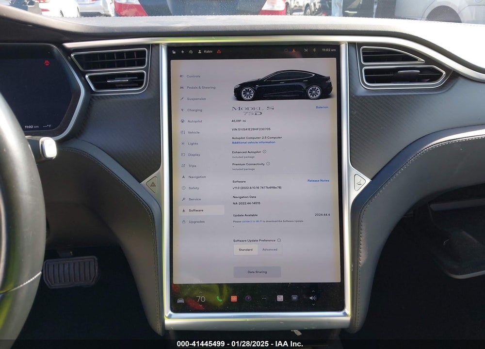 2017 TESLA MODEL S VIN: 5YJSA1E29HF230705