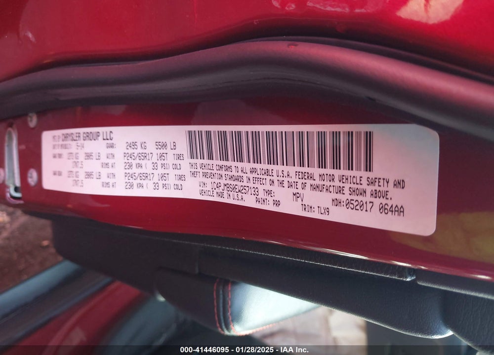 2014 JEEP CHEROKEE VIN: 1C4PJMBS0EW257133