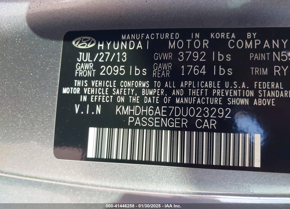 2013 HYUNDAI ELANTRA GS VIN: KMHDH6AE7DU023292