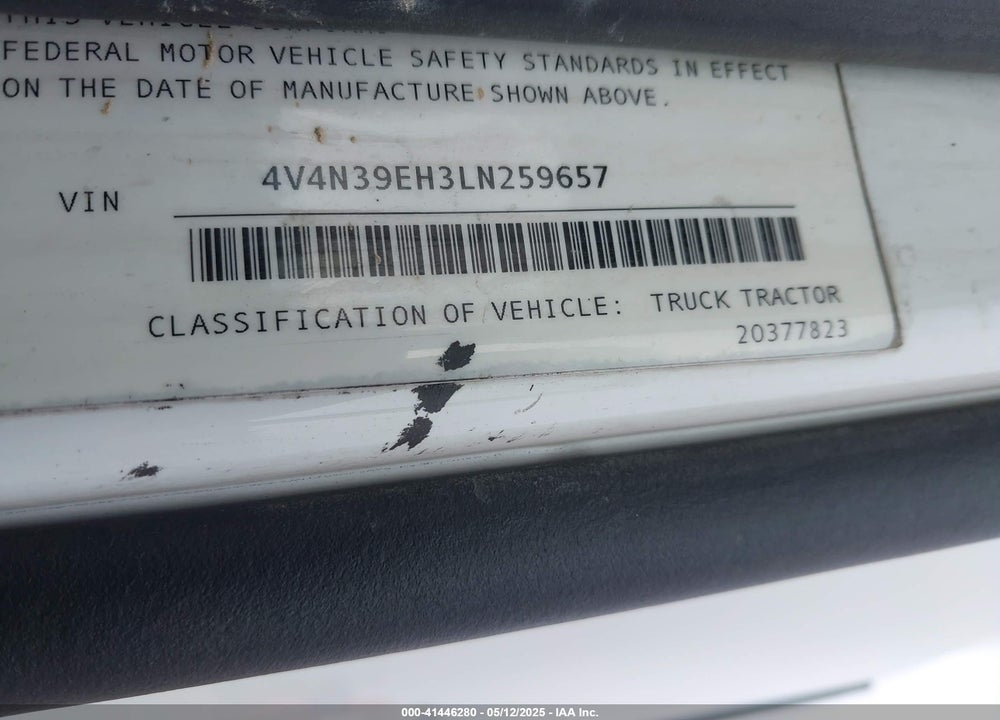 2020 VOLVO VNL VIN: 4V4N39EH3LN259657