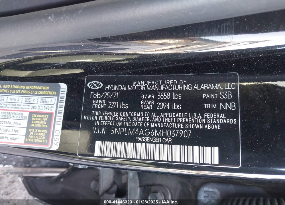 2021 HYUNDAI ELANTRA VIN: 5NPLM4AG6MH037907