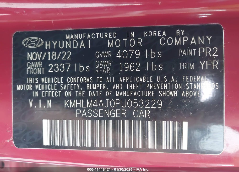 2023 HYUNDAI ELANTRA HYBRID BLUE VIN: KMHLM4AJ0PU053229
