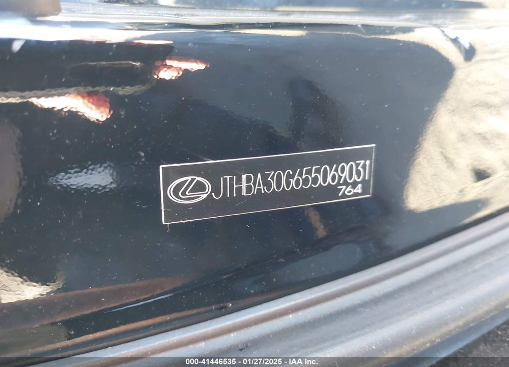 2005 LEXUS ES 330 VIN: JTHBA30G655069031