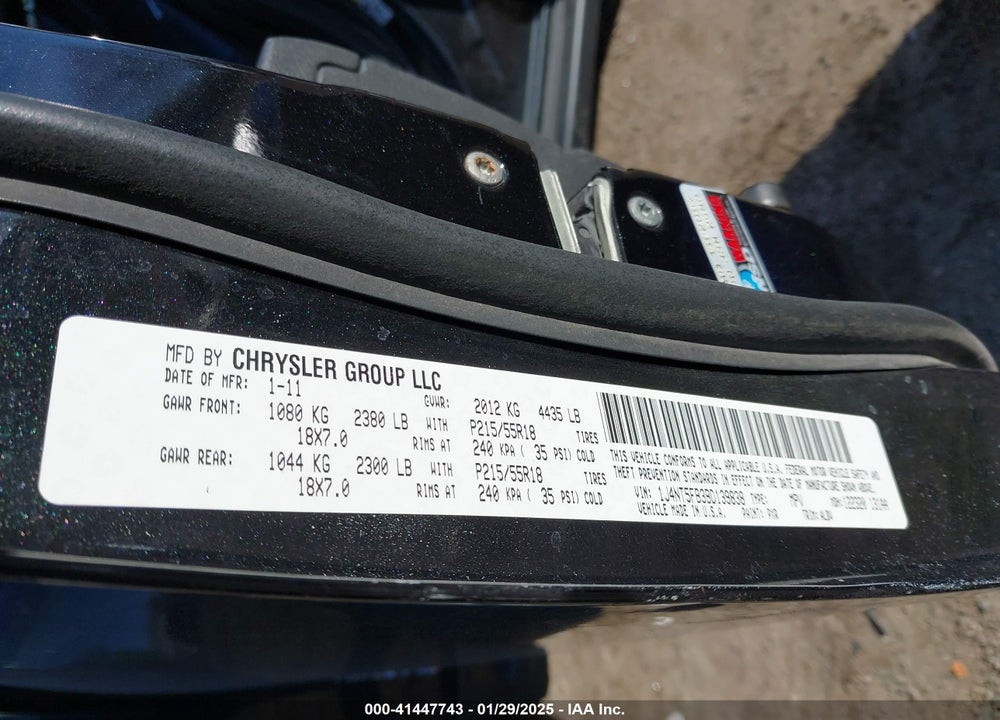 2011 JEEP COMPASS LIMITED VIN: 1J4NT5FB3BD139838