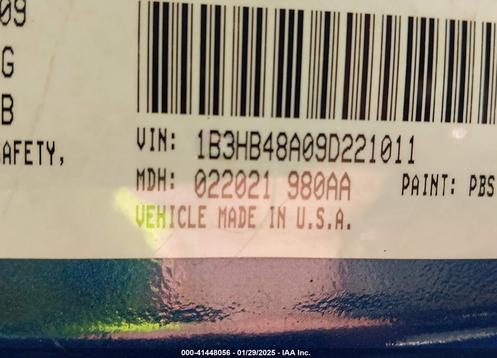 2009 DODGE CALIBER SXT VIN: 1B3HB48A09D221011