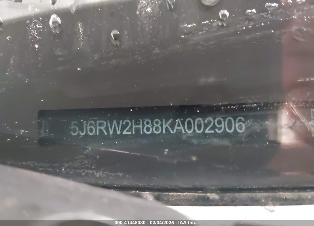 2019 HONDA CR-V EX-L VIN: 5J6RW2H88KA002906