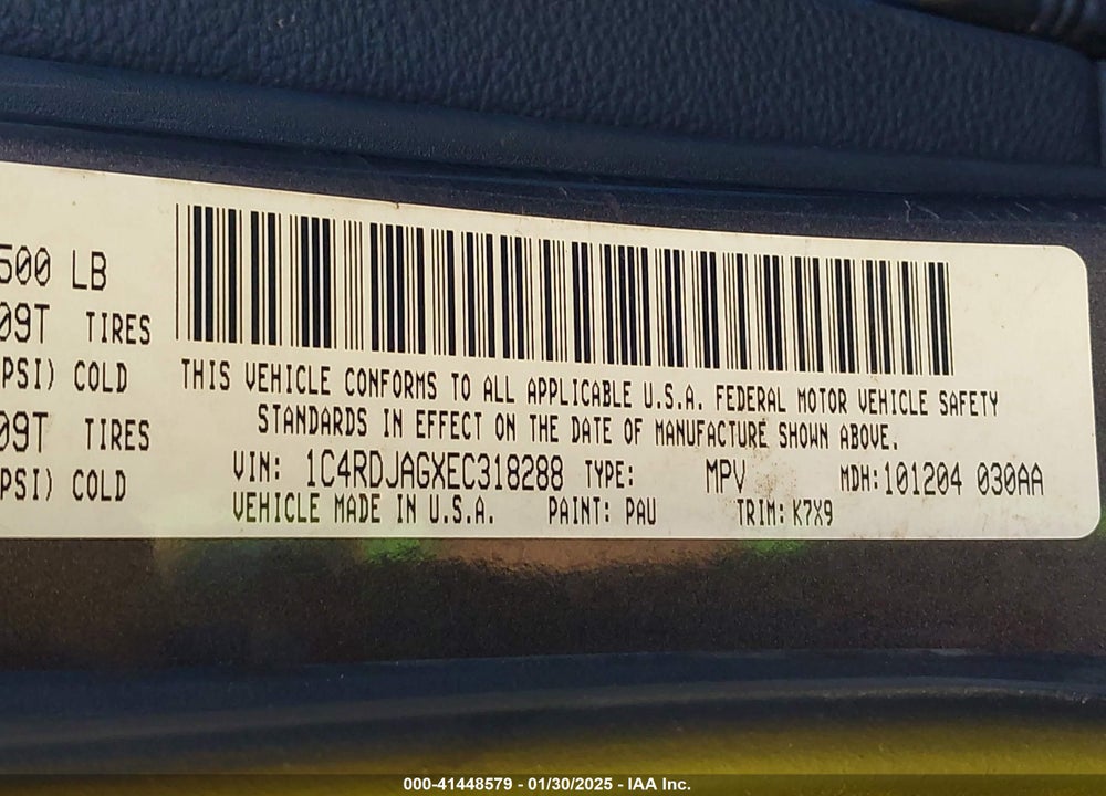 2014 DODGE DURANGO SXT VIN: 1C4RDJAGXEC318288
