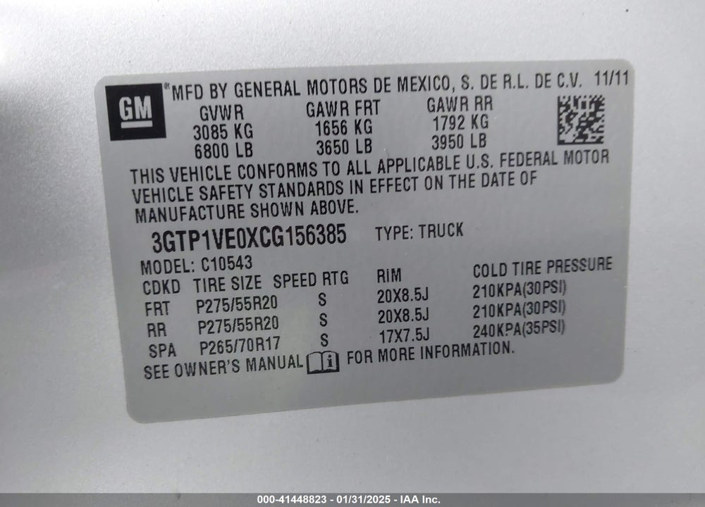 2012 GMC SIERRA 1500 SLE VIN: 3GTP1VE0XCG156385
