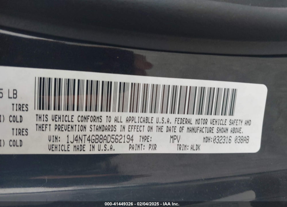 2010 JEEP PATRIOT LIMITED VIN: 1J4NT4GB8AD562194
