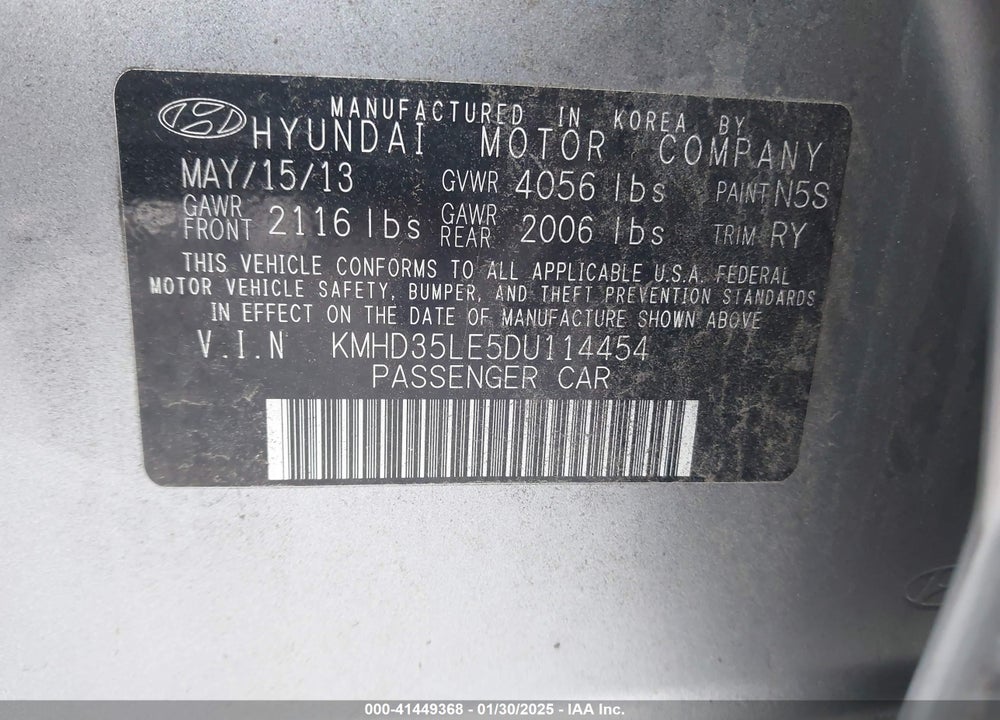 2013 HYUNDAI ELANTRA GT VIN: KMHD35LE5DU114454