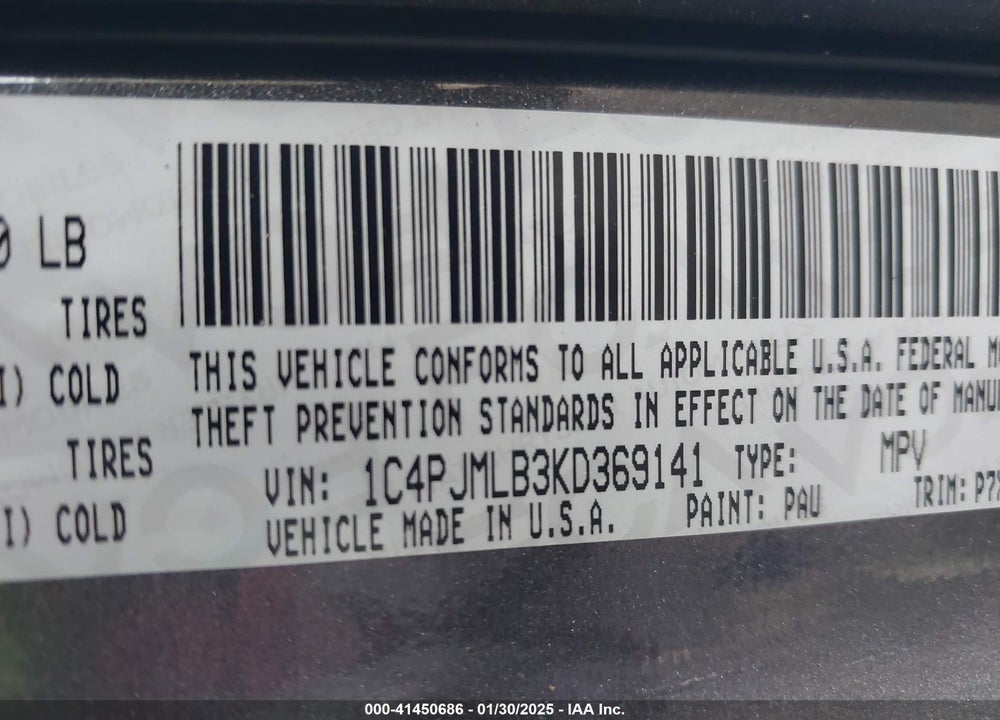 2019 JEEP CHEROKEE LATITUDE PLUS 4X4 VIN: 1C4PJMLB3KD369141