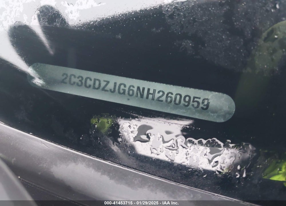 2022 DODGE CHALLENGER VIN: 2C3CDZJG6NH260959