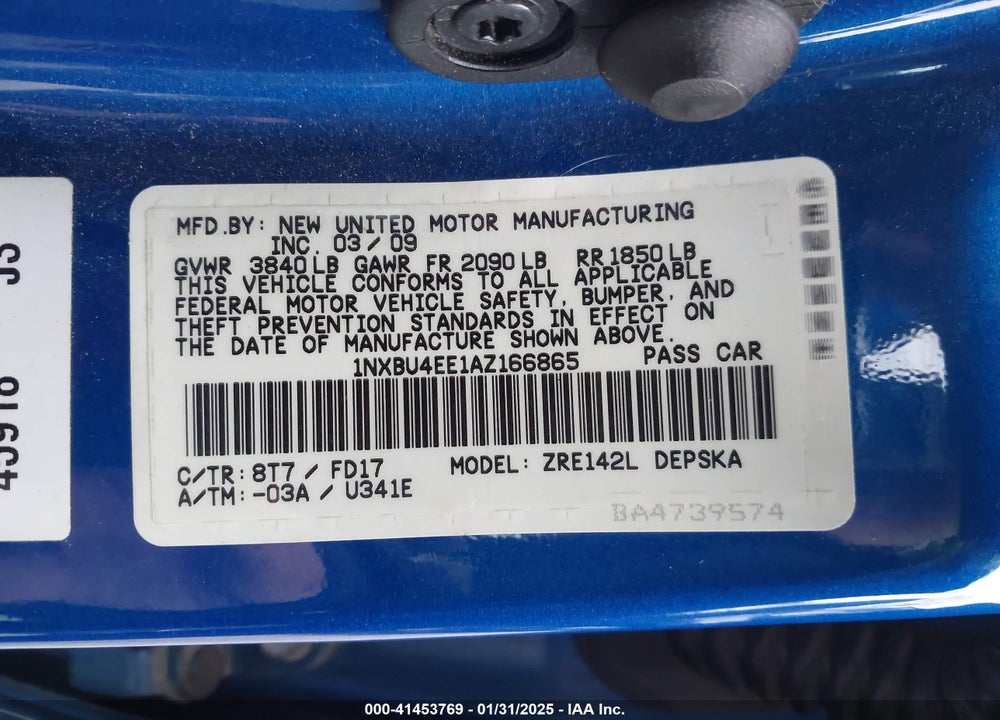 2010 TOYOTA COROLLA S VIN: 1NXBU4EE1AZ166865