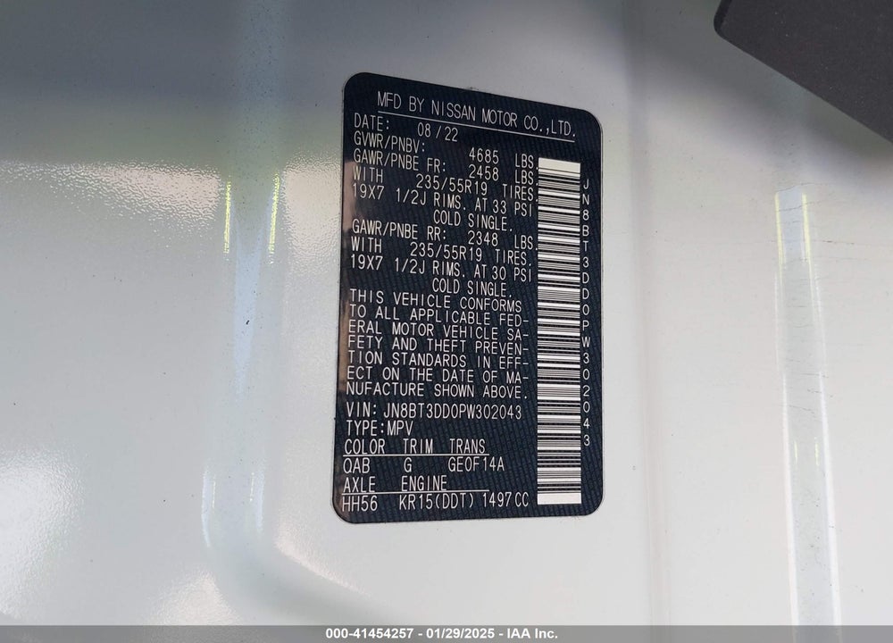 2023 NISSAN ROGUE PLATINUM INTELLIGENT AWD VIN: JN8BT3DD0PW302043