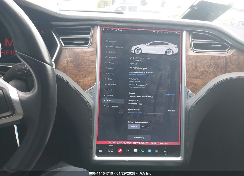 2017 TESLA MODEL S 100D/60D/75D/90D/P100D VIN: 5YJSA1E25HF191031