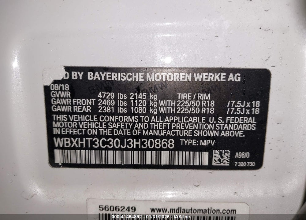 2018 BMW X1 XDRIVE28I VIN: WBXHT3C30J3H30868