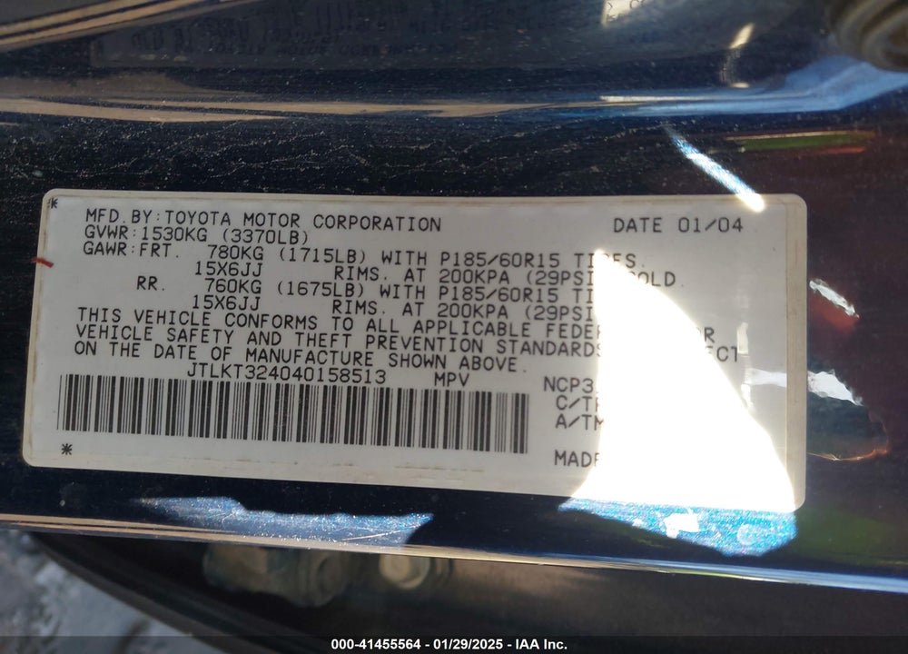 2004 SCION XB VIN: JTLKT324040158513