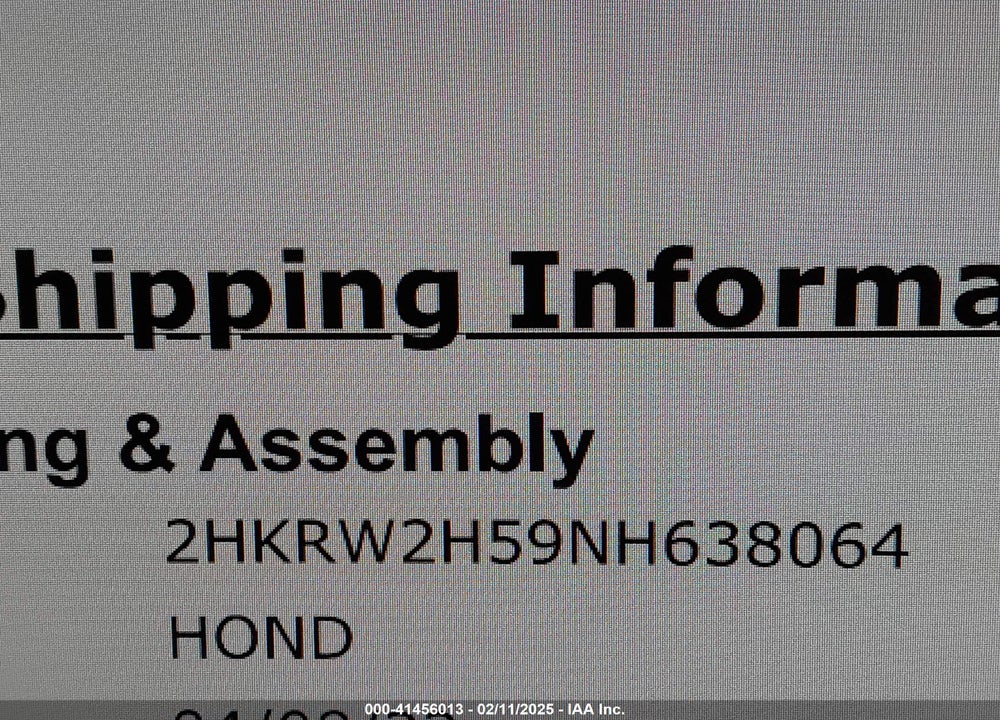 2022 HONDA CR-V AWD EX VIN: 2HKRW2H59NH638064
