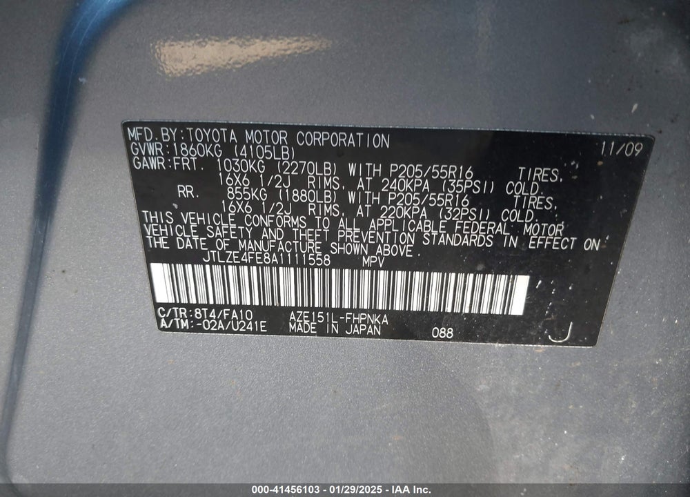 2010 SCION XB VIN: JTLZE4FE8A1111558