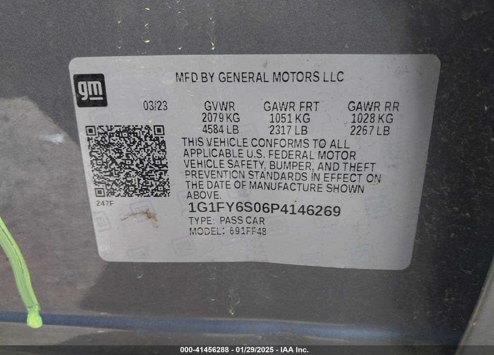 2023 CHEVROLET BOLT EUV FWD LT VIN: 1G1FY6S06P4146269