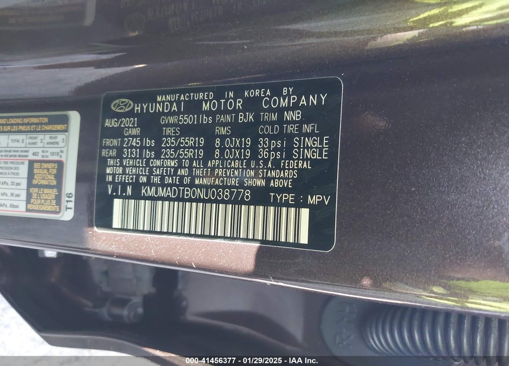 2022 GENESIS GV70 2.5T AWD VIN: KMUMADTB0NU038778